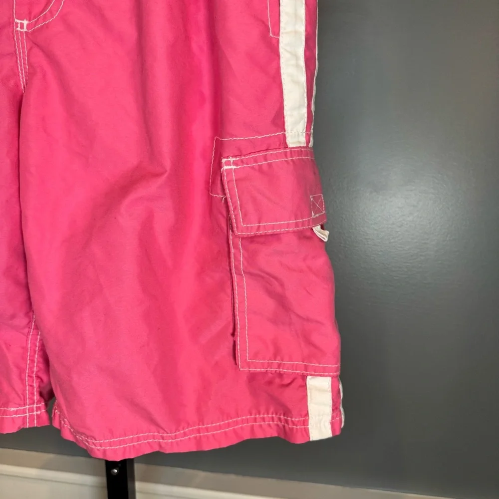 Kanu Surf Pink Board Shorts Swim‎ Trunks Cargo Pockets Medium